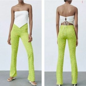 ZARA Flared Jacquard pants